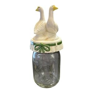 Ball Mason Jar Goose Figurine Lid Country Farmhouse Decor 8 Inch Cottage Core
